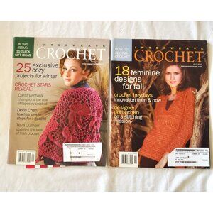 2007 Interweave Crochet Magazine Fall Winter Felting Tapestry Doris Chan 2 Lot
